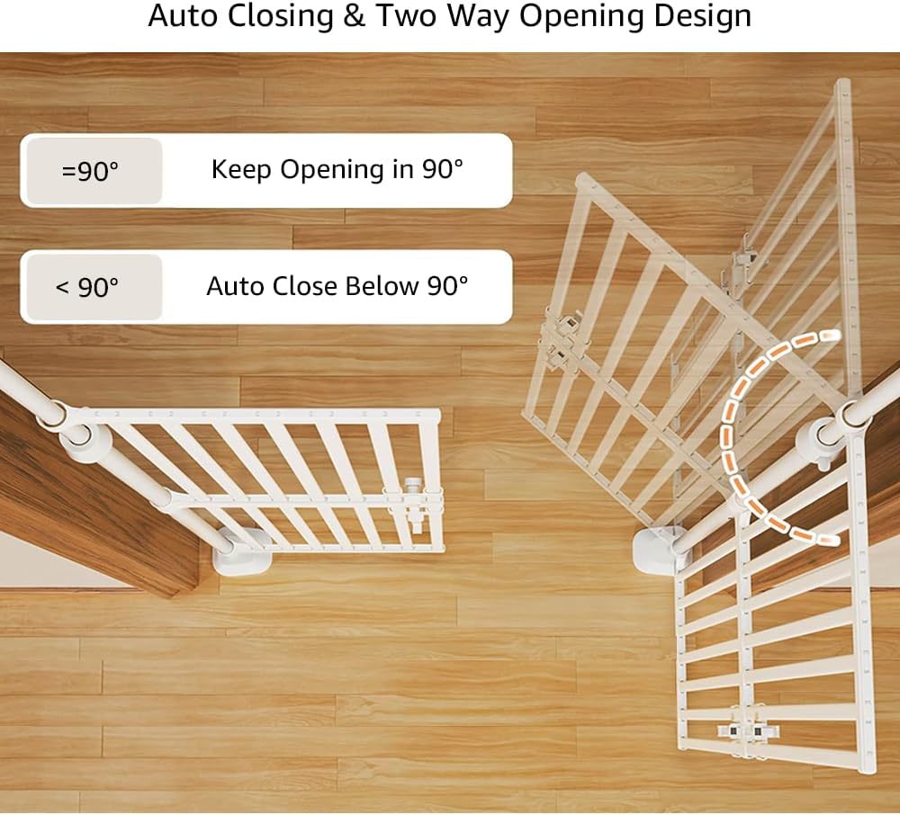 Extra Tall Pet Gate 190-250cm H 85-96cm W Adjustable Pressure Mounted White