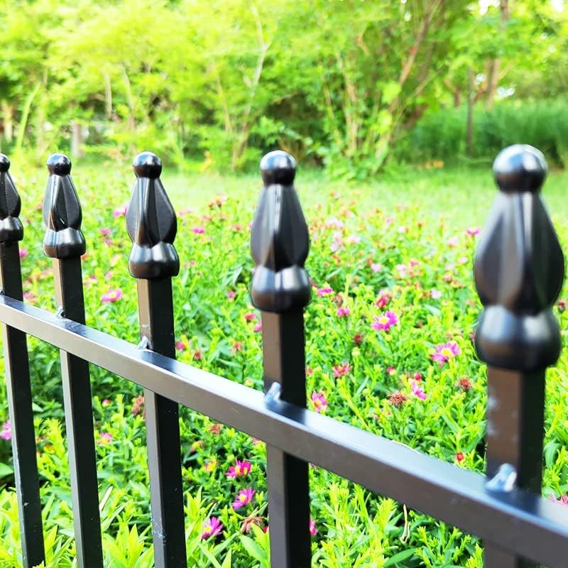 Metal Garden Fence 45cm x 2.8m 5 Panels Decorative Border Edging Thealyn Outdoor
