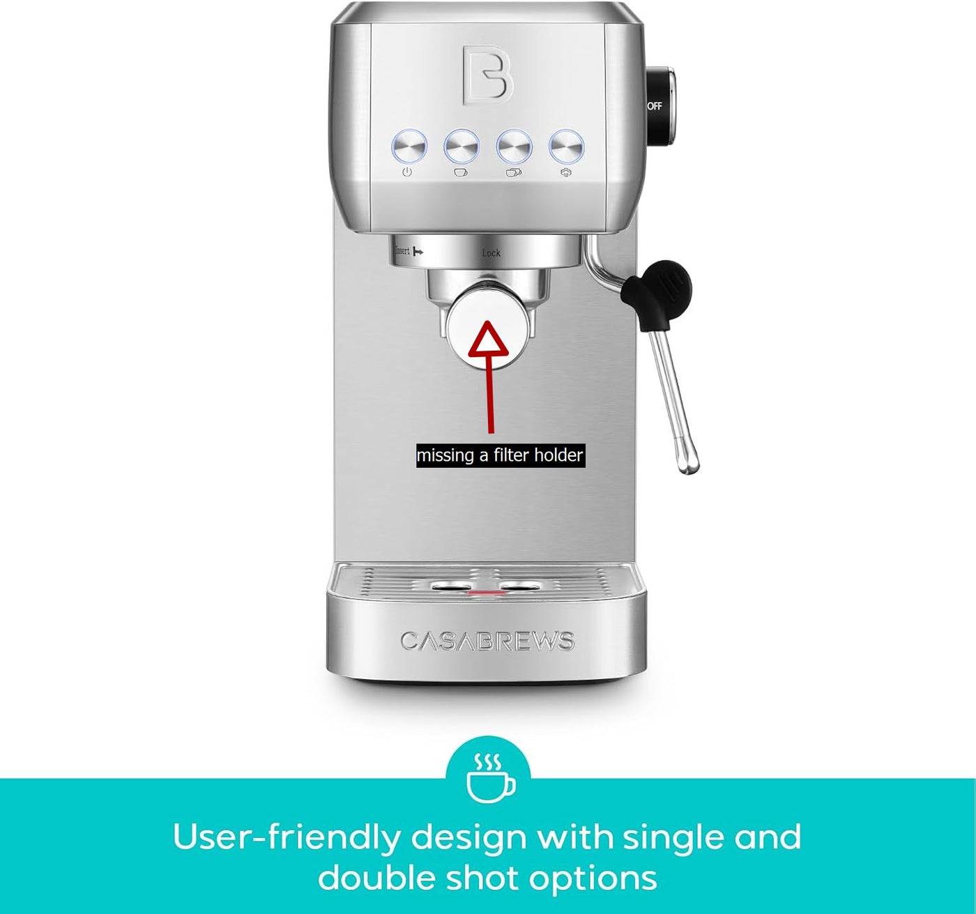Espresso Coffee Machine 20 Bar Milk Frother Cappuccino Maker CASABREWS