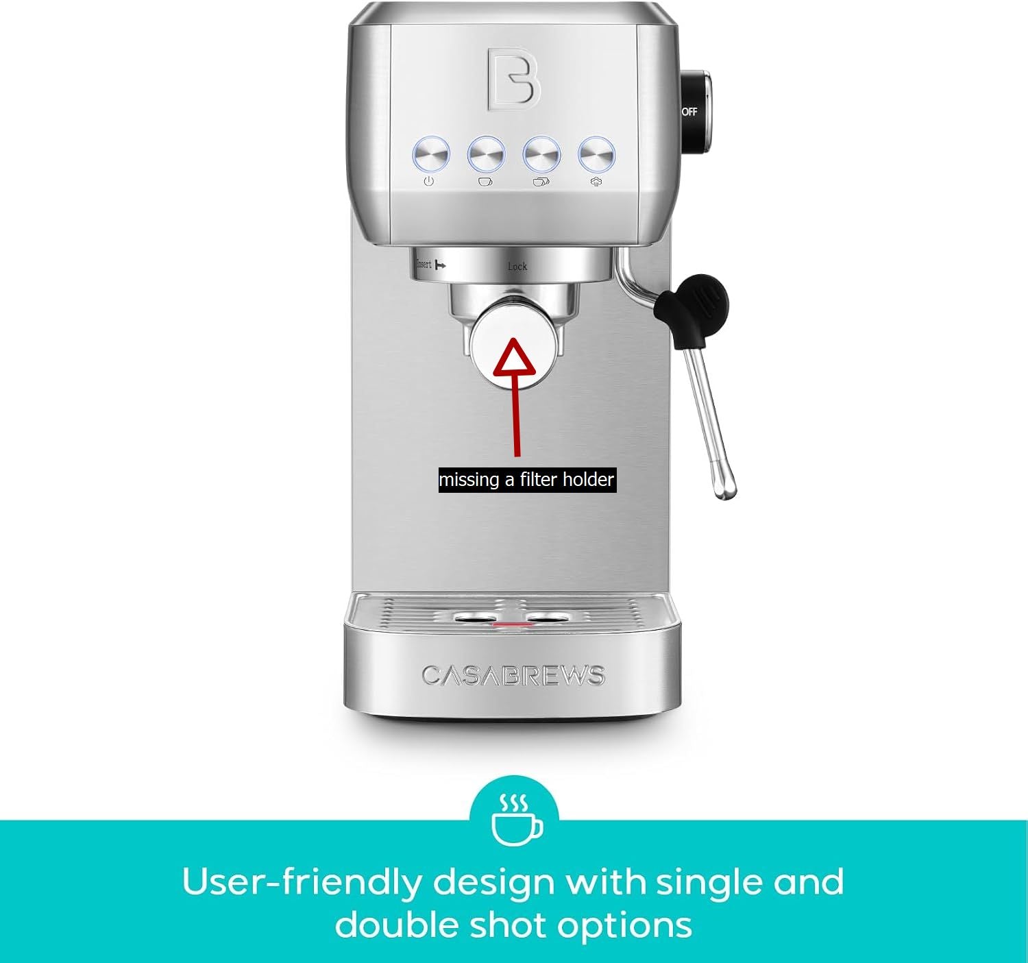 Espresso Coffee Machine 20 Bar Milk Frother Cappuccino Maker CASABREWS
