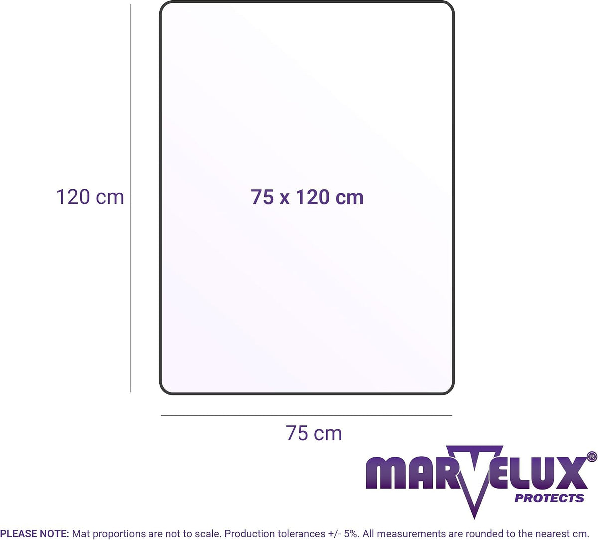 Office Chair Mat 75x120cm Polycarbonate Medium Pile Carpet Protector Marvelux