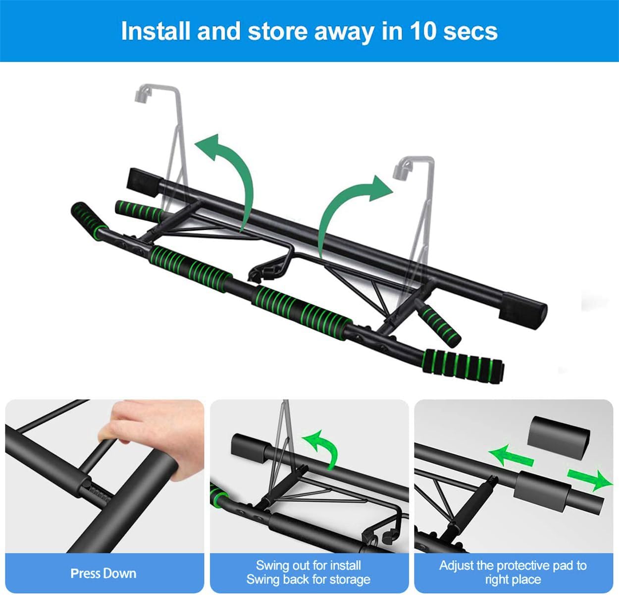 Pull Up Bar Door Frame Home Gym Chin Up Bar Suspension Training Straps HAKENO
