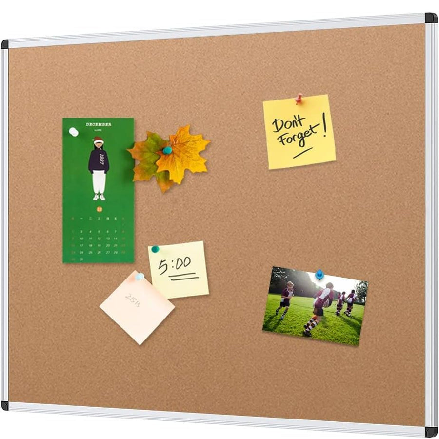 Cork Notice Board, 90x60cm, Silver Aluminium Frame VIZ-PRO