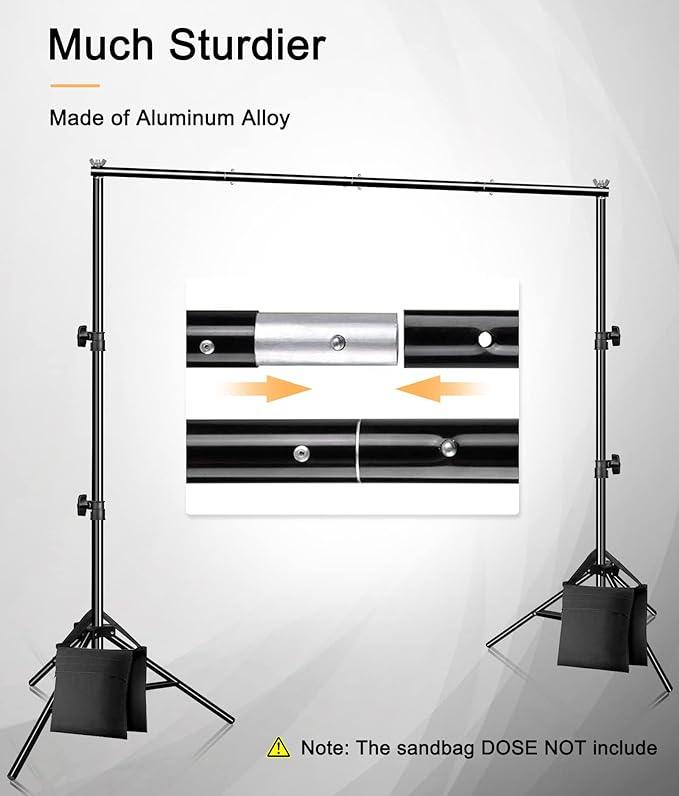 Adjustable Backdrop Stand Kit 3mx2m (9.8ft by 6.5ft) Photography Frame