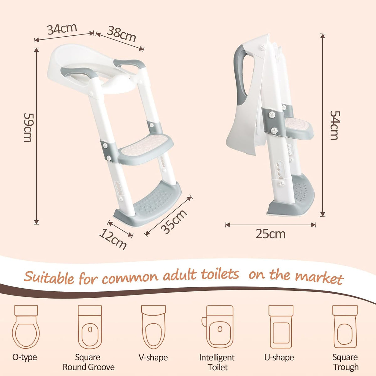 Kids Toilet Training Seat with Steps 2 in 1 Non Slip Splash Guard talifoca Potty