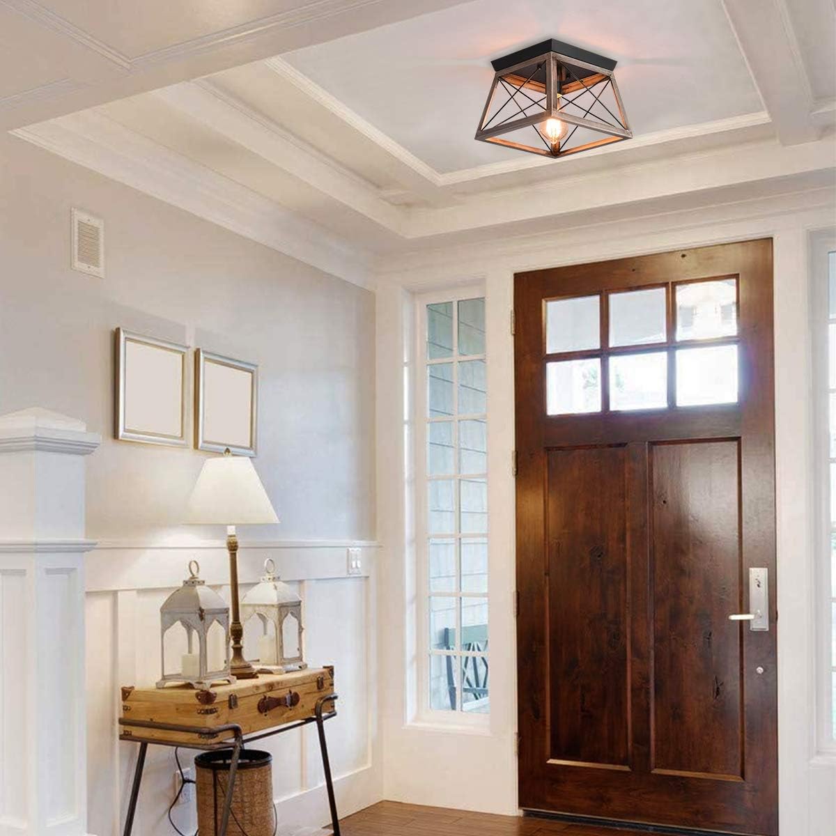 Industrial Flush Mount Ceiling Light Bronze Farmhouse 1 Light Fixture Ganeed
