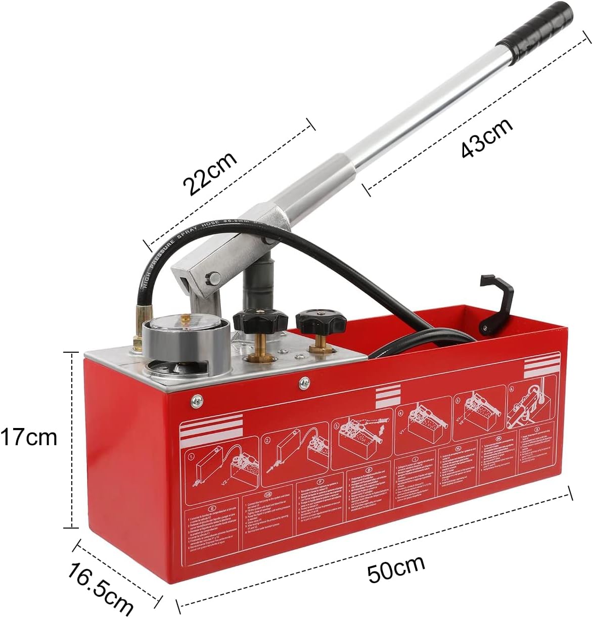 Pressure Test Pump 12L 0-60Bar Plumbing Water Leakage Dyna Living