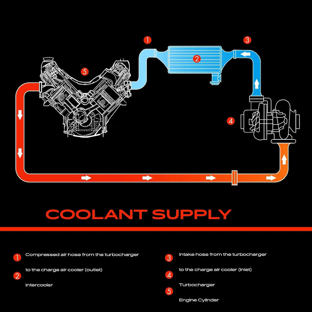 Intercooler Turbo Hose Jeep Wrangler JK 2.8 CRD 55056639AE Frankberg