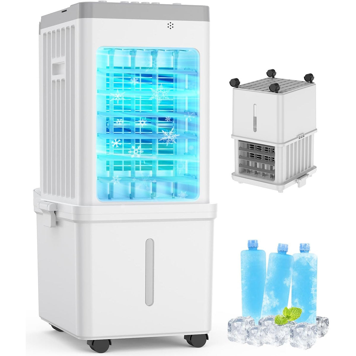 Portable Air Cooler 12L 3 in 1 70W 3 Speed 60° Oscillation Quiet Cooling Fan