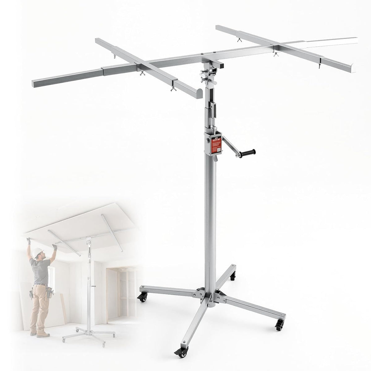Plasterboard Lifter 10.4FT Drywall Panel Hoist Rolling Lift Tool Ceiling Mount