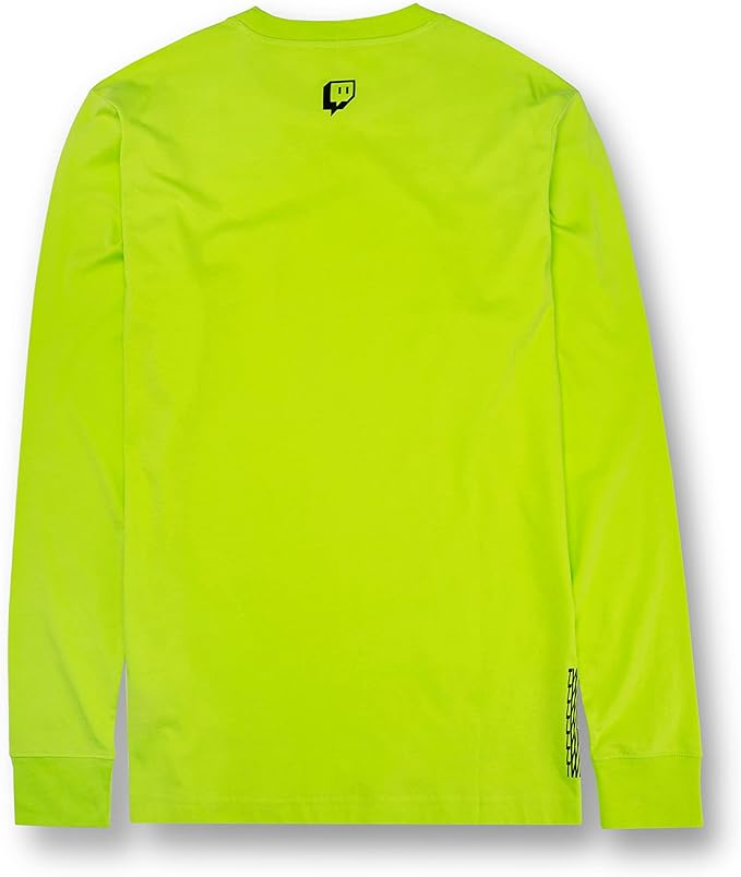 Twitch Long Sleeve Tee Unisex, Regular Fit, Cotton, Neon Yellow Top, Size M