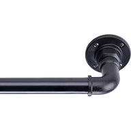 Industrial Style Extendable Curtain Pole, 70-120cm, Indoor/Outdoor, Black