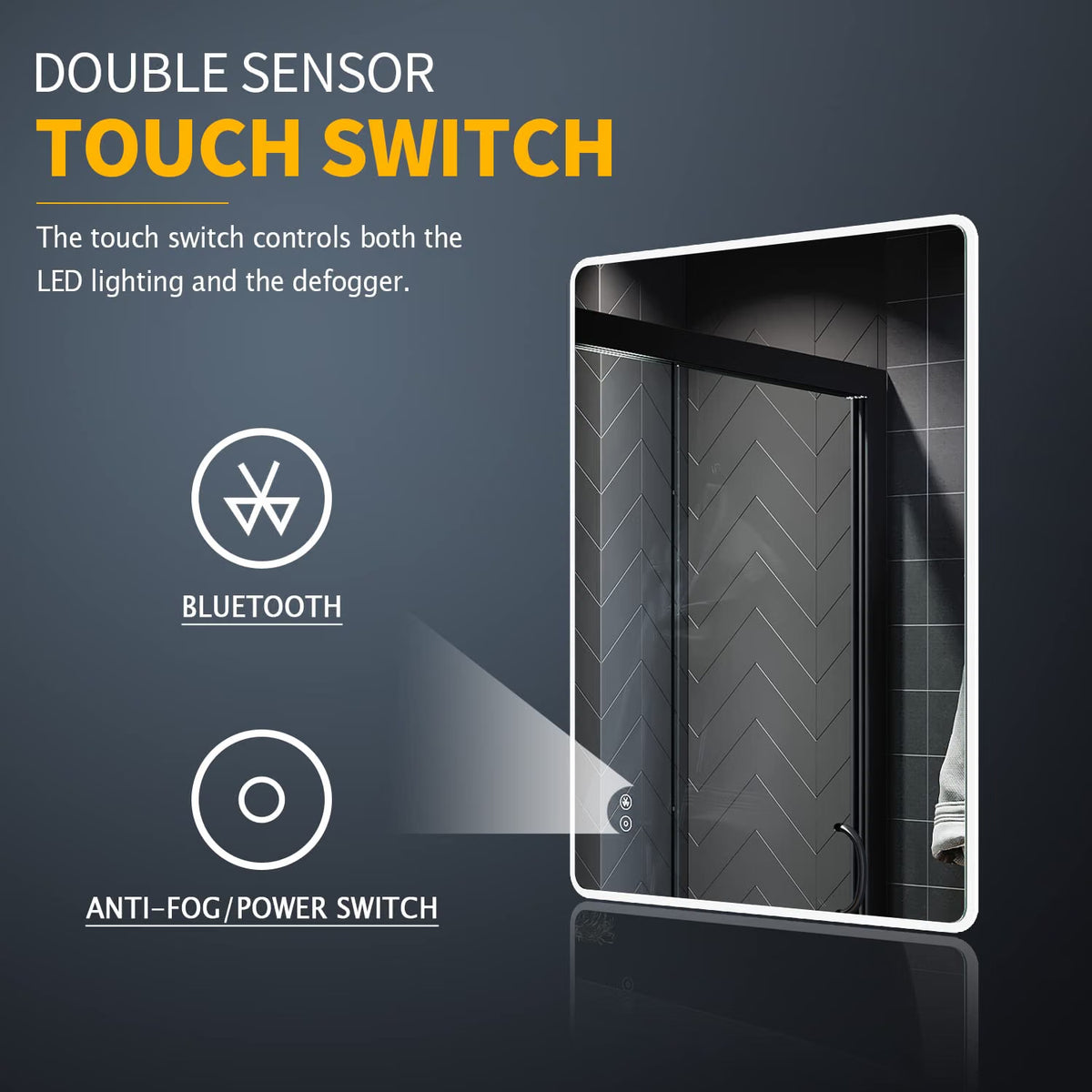 LED Bathroom Mirror 800x600mm Bluetooth Shaver Socket Illuminated ELEGANT Mirror