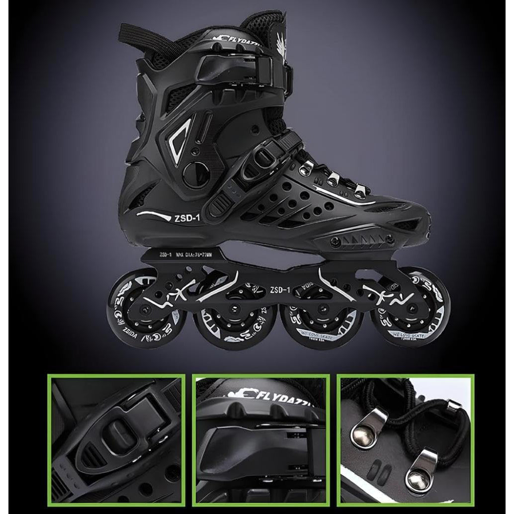 YYW Inline Skates for Adults & Beginners, Professional Roller Skates, Black