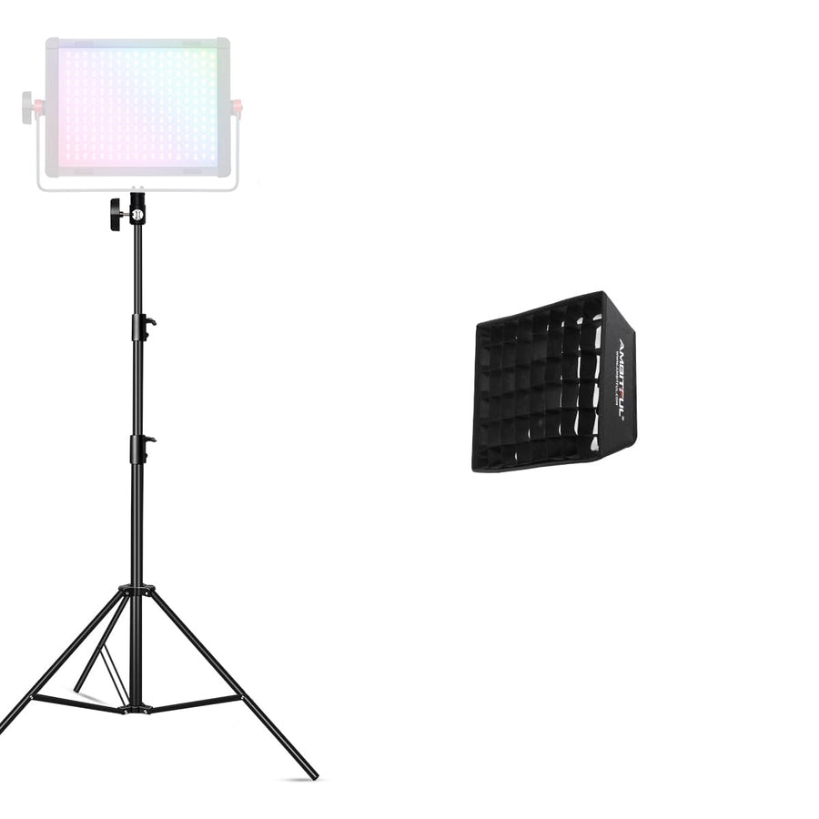 Softbox 20x27cm + tripod for AMBITFUL P35R RGB LED Video Light, Honeycomb - Massive Discounts