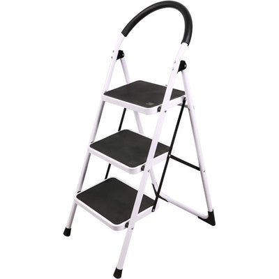 Folding 3 Step Ladder with Handrail,Heavy Duty Kitchen Steps 330lbs REDCAMP
