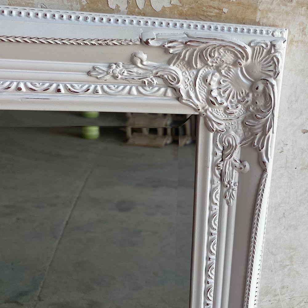 Antique Ornate Wall Mirror 60x90cm Decorative Rectangle White Frame