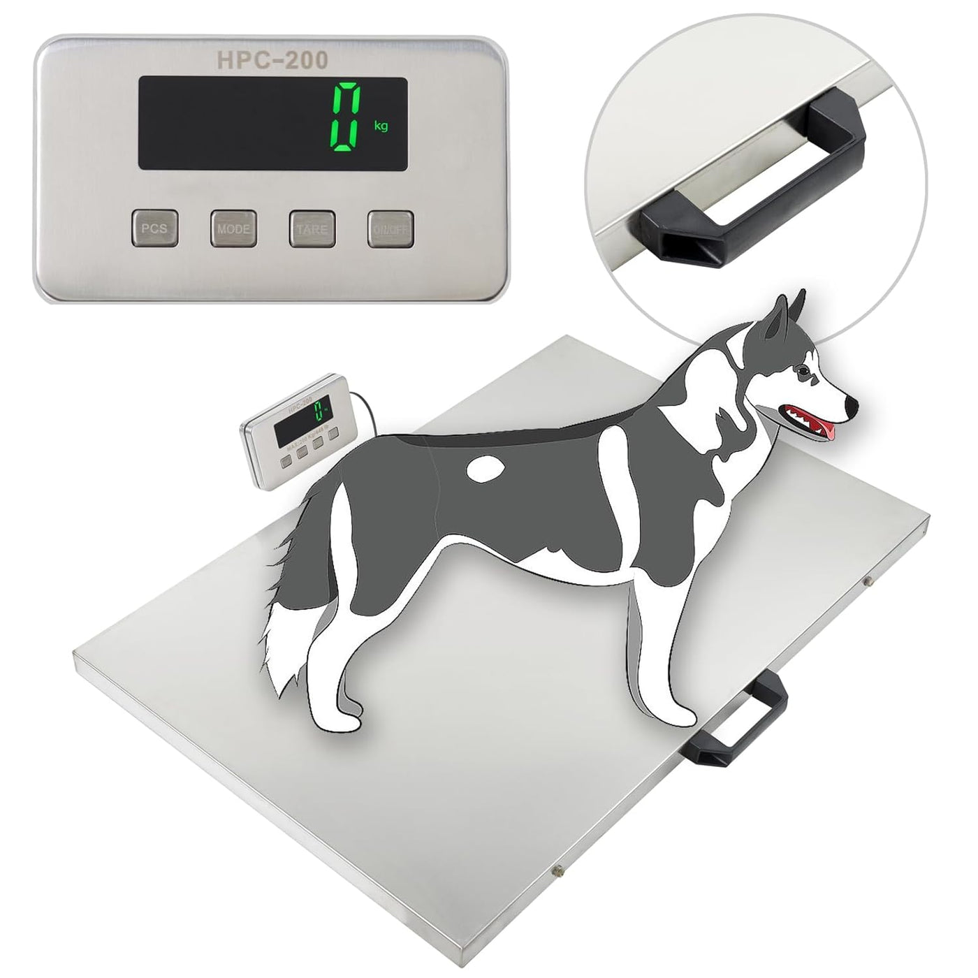 Digital Platform Scale 500kg Heavy Duty 80x50cm Vet Pet Warehouse LCD Weighing