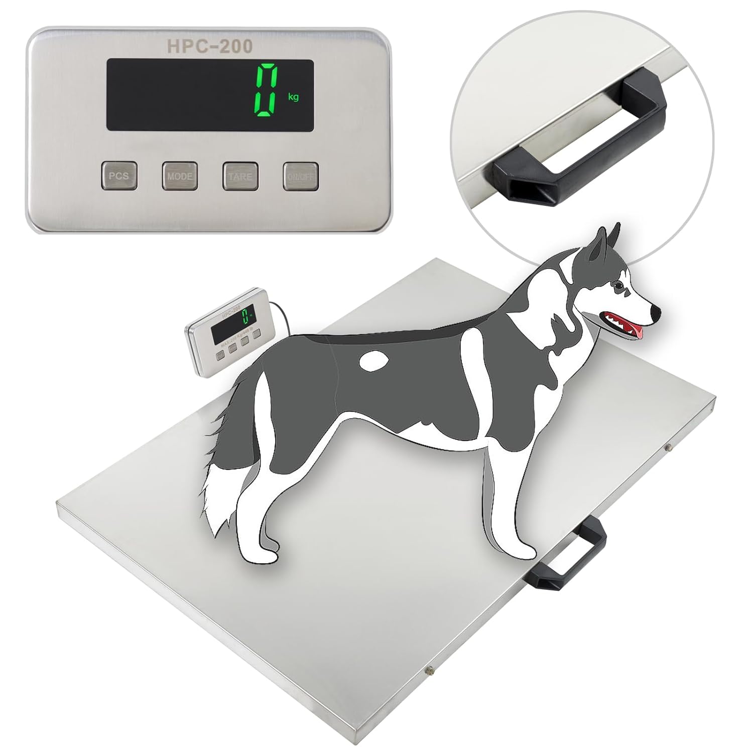 Digital Platform Scale 500kg Heavy Duty 80x50cm Vet Pet Warehouse LCD Weighing