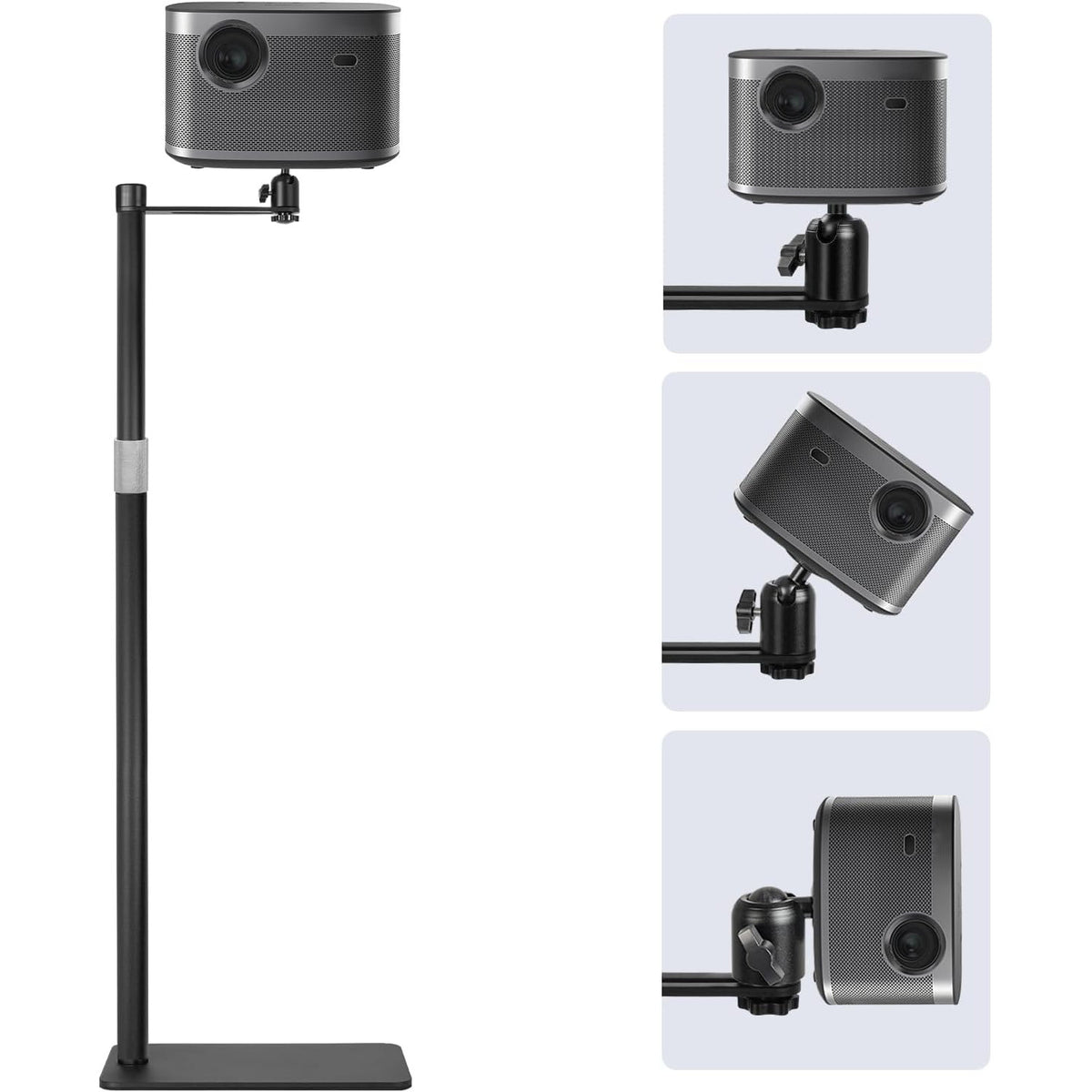 Projector Floor Stand 93-127cm Adjustable Height 360 Rotating Mount Home Cinema