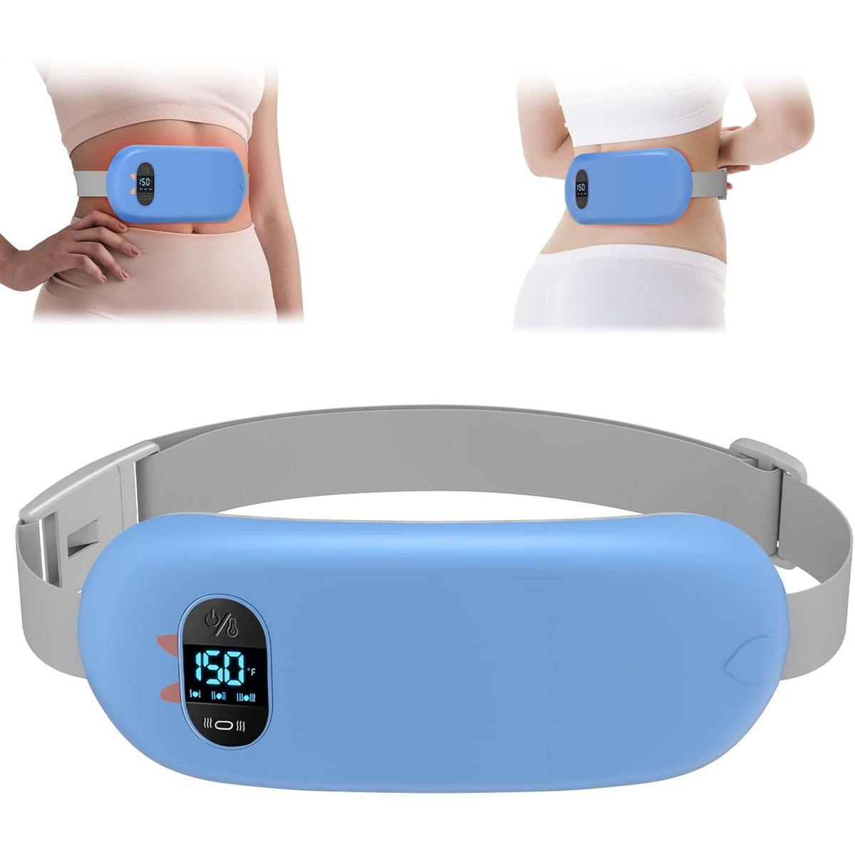 Heating Pad for Period Pain 6 Heat Massage Modes Rechargeable USB Belt
