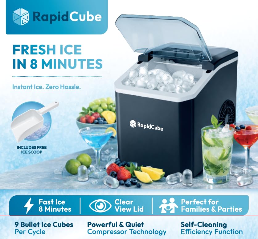 Ice Maker Machine 1.5L Countertop Self Cleaning Portable Compact Ice Maker iN