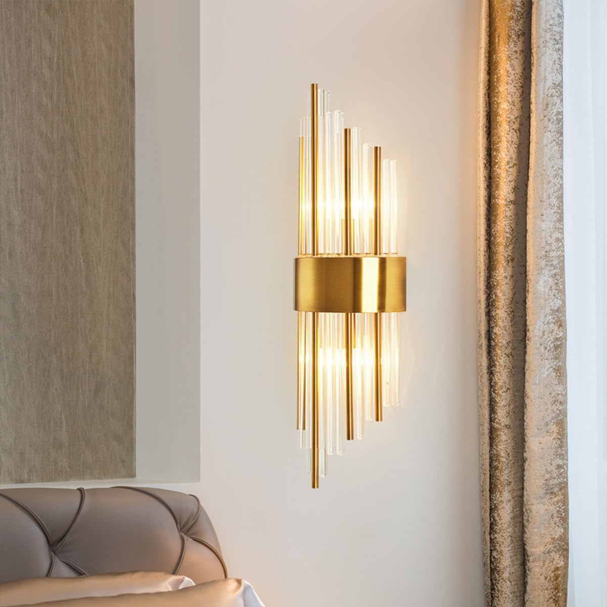 Crystal Wall Sconce Light E14 Modern Gold Base Decorative Indoor Wall Lamp Fixture
