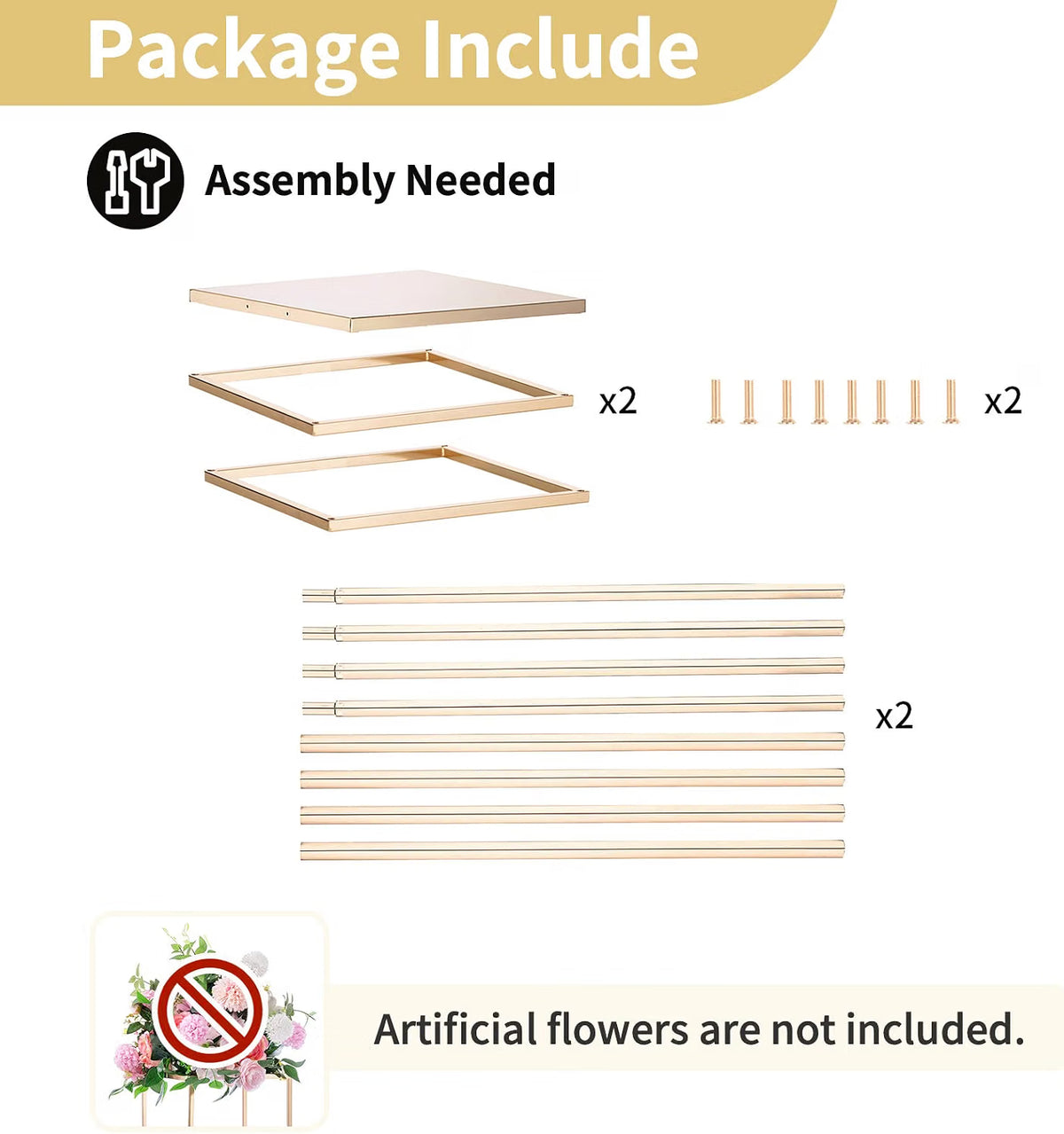 Wedding Flower Stands Gold Tall Geometric Metal Columns Event Decor NUPTIO Set