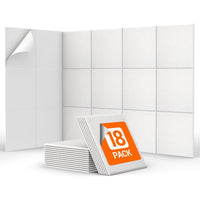 Acoustic Panels 18 Pack Self Adhesive 30x30cm Soundproofing White TONOR Studio