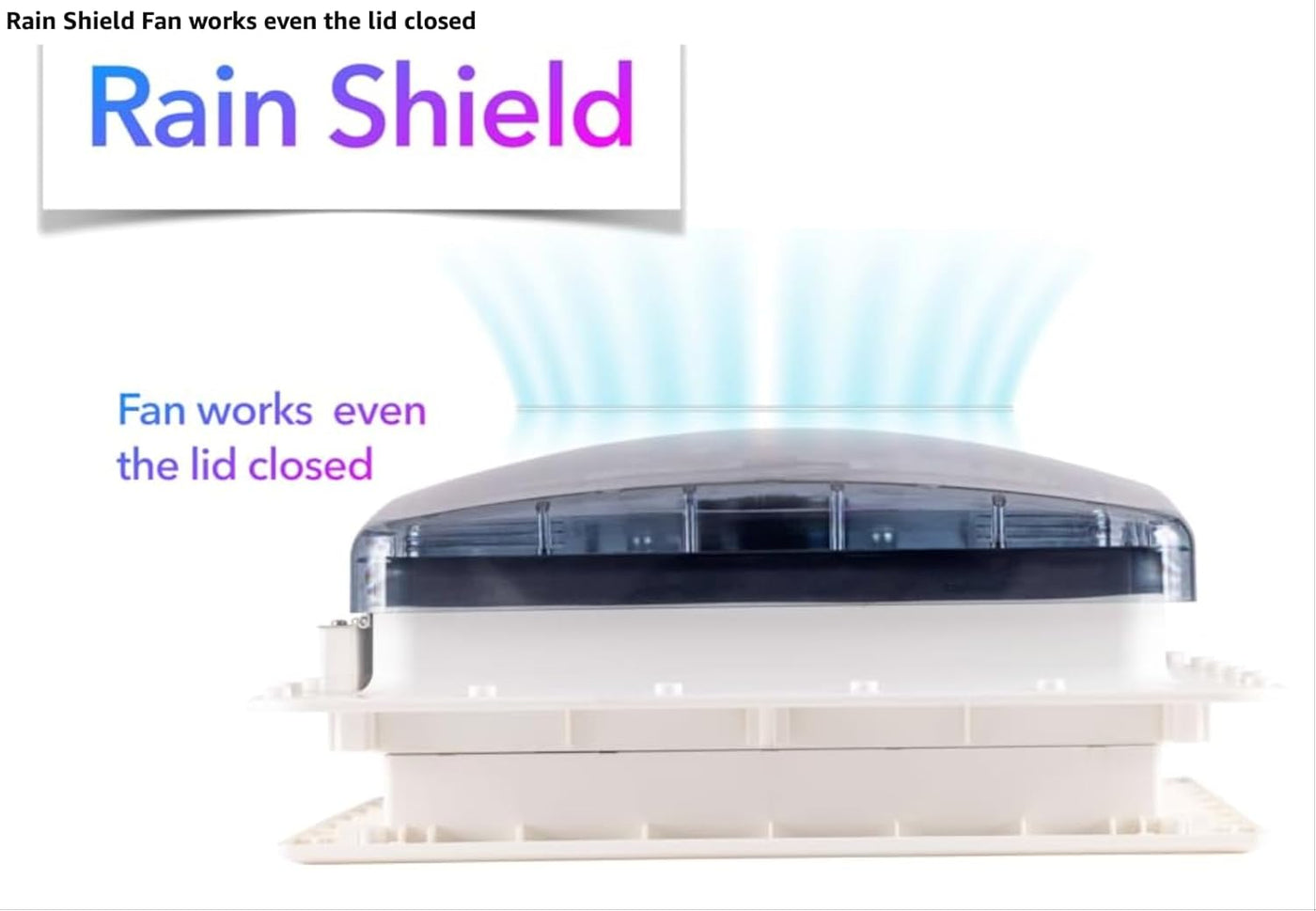 Caravan Roof Vent Fan 40x40cm Rain Sensor 10 Speed Remote Ventilation
