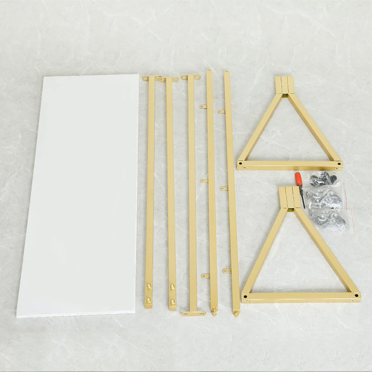 Clothes Rail 120cm Rolling Garment Rack Gold Wood Shelf Shoe Storage with Wheels
