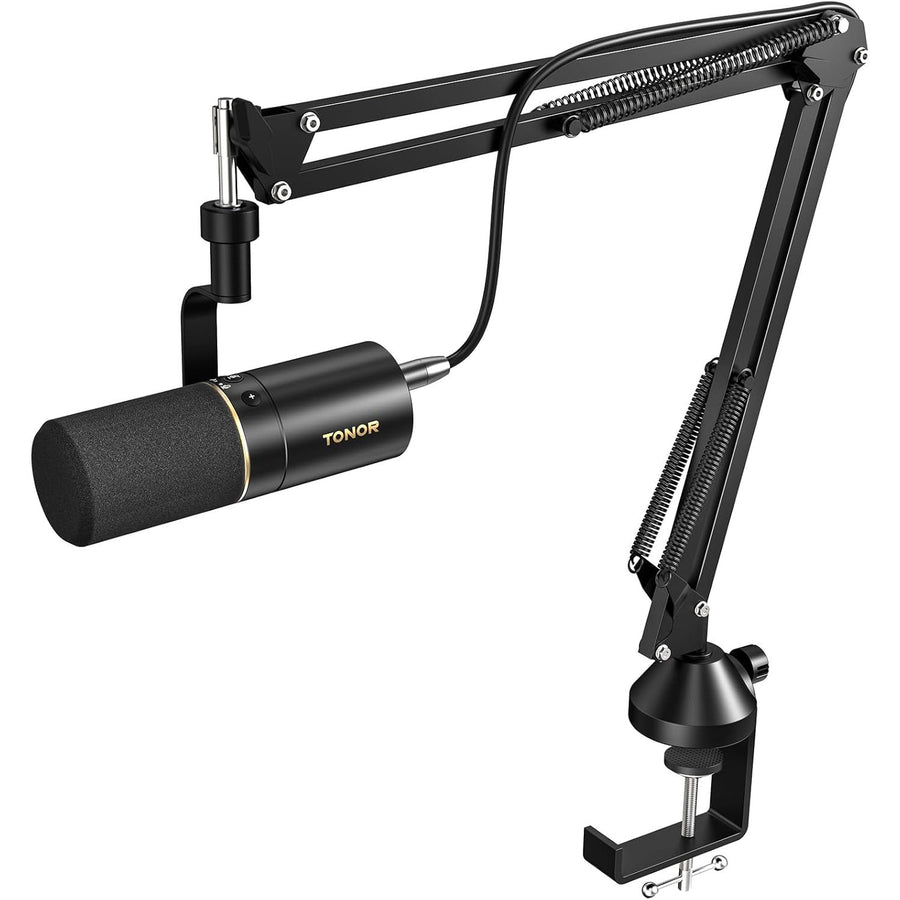 USB XLR Dynamic Microphone Boom Arm Podcast Gaming Studio TONOR PC Mic Kit