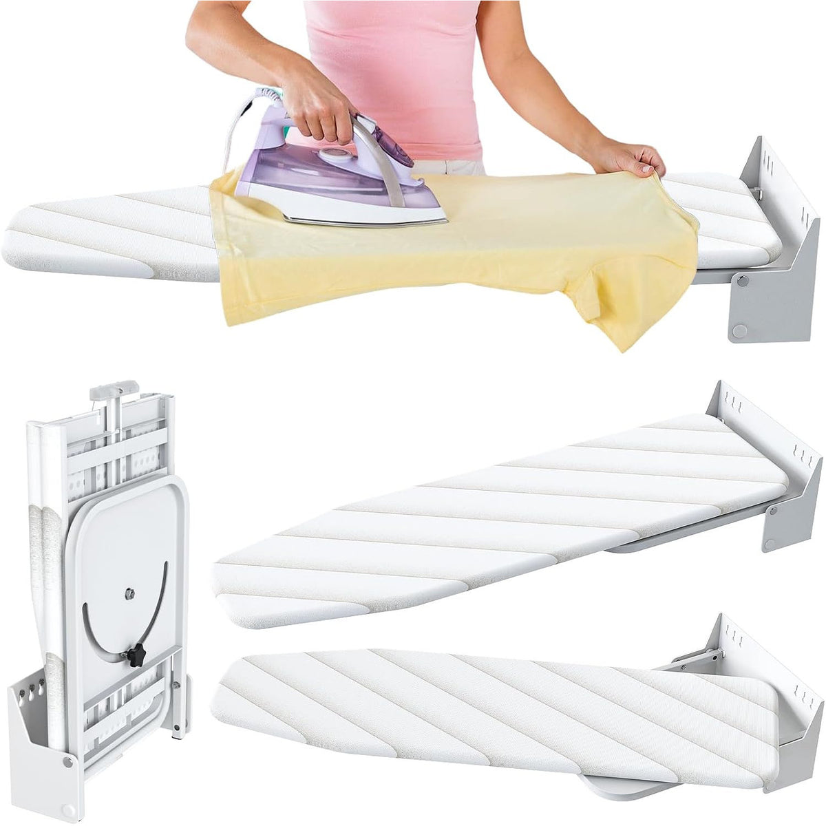 Wall Mounted Ironing Board 95x33cm Foldable 180 Degree Rotating Space Saving