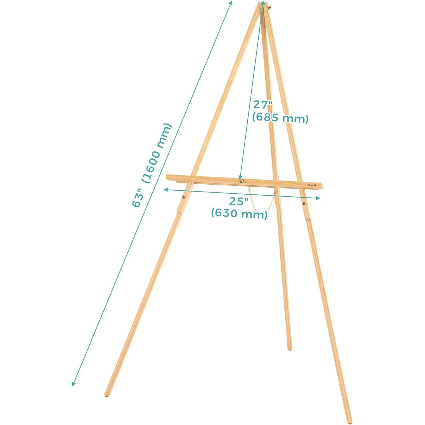 VISWIN 160cm Wooden Tripod Easel Stand for Wedding Signs, Posters & Painting