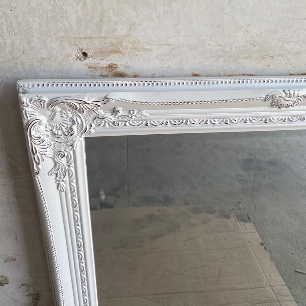 Antique Ornate Wall Mirror 60x90cm Decorative Rectangle White Frame