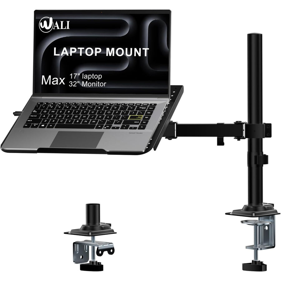 Laptop Desk Mount Adjustable Arm Tray Notebook Holder VESA Black WALI Stand