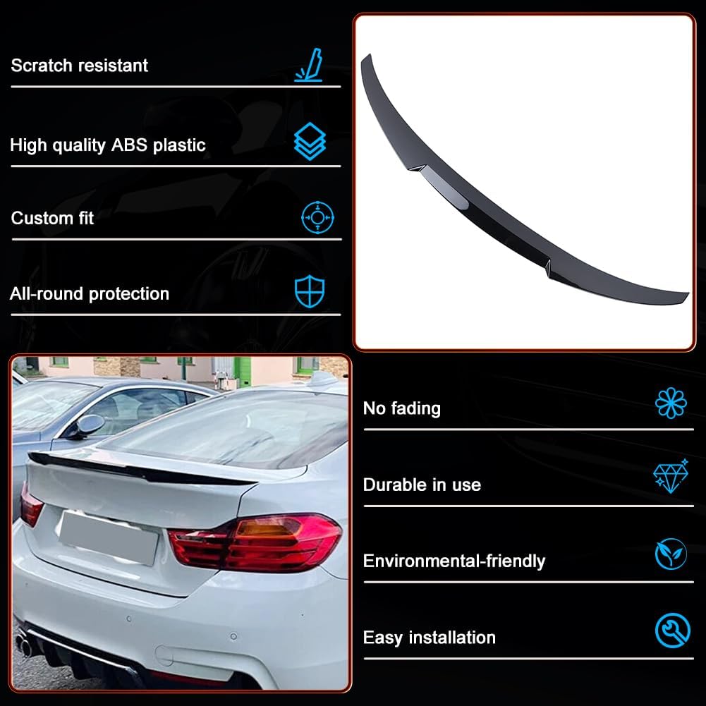 ACLONG Rear Trunk Spoiler for BMW 4 Series F36 2014-2020, Gloss Black