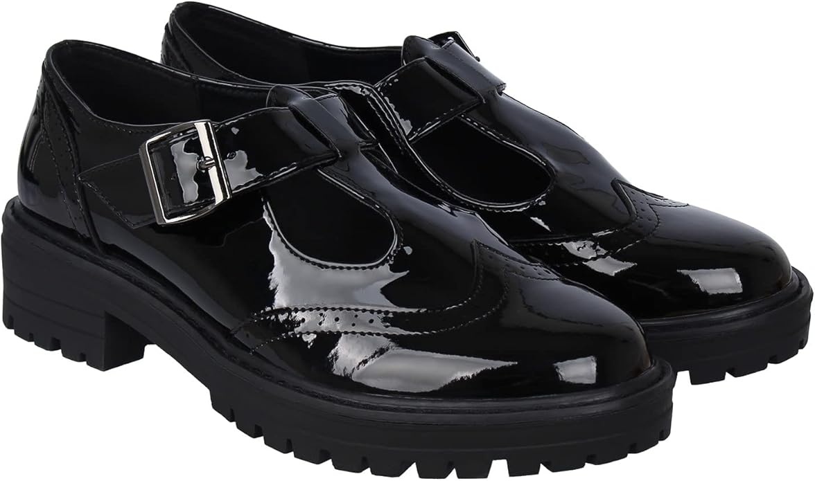 Miso Chunk T-Bar Buckled Shoes for School / Formal Wear UK 6 / EU 39