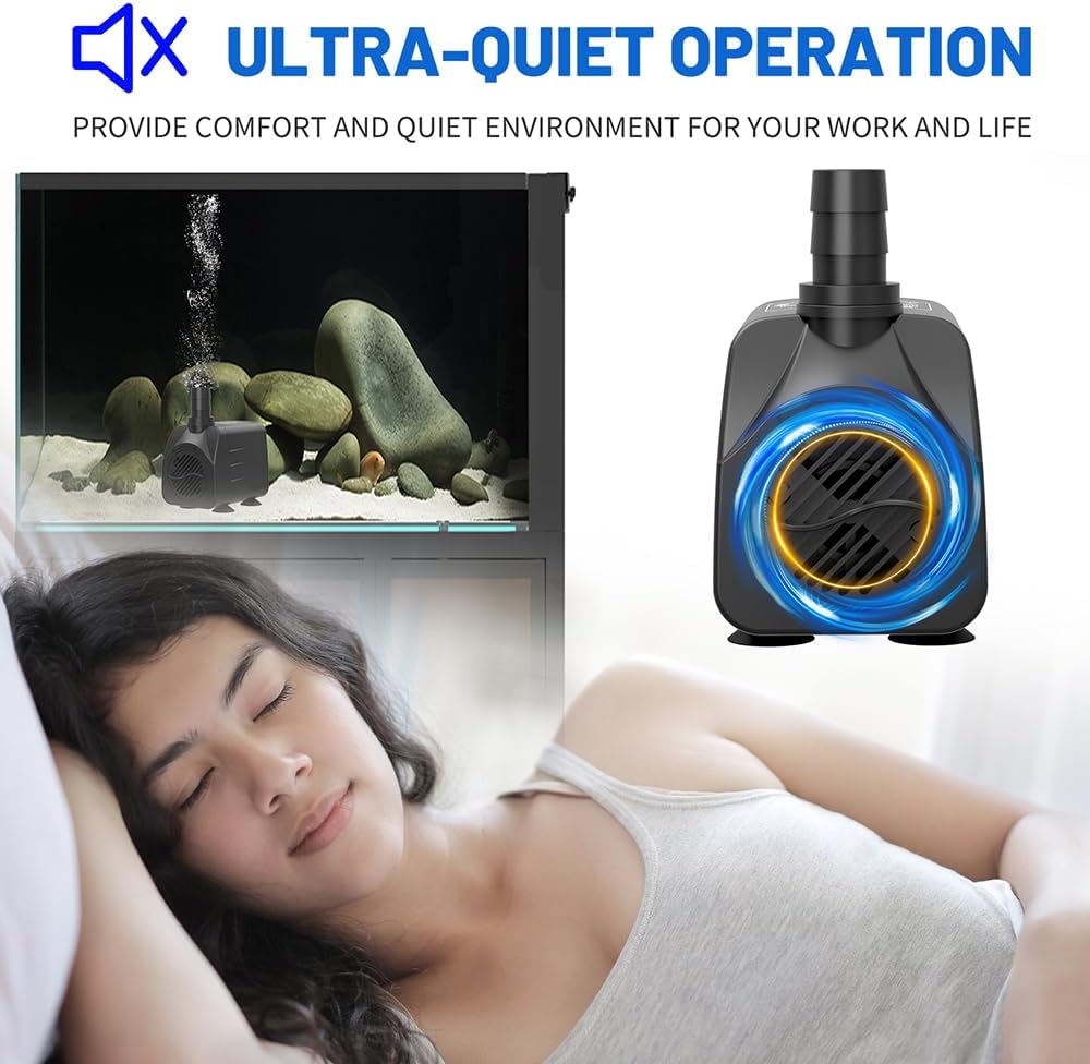 Submersible Water Pump 750L/H 16W Ultra Quiet Fountain Aquarium Pond Knifel