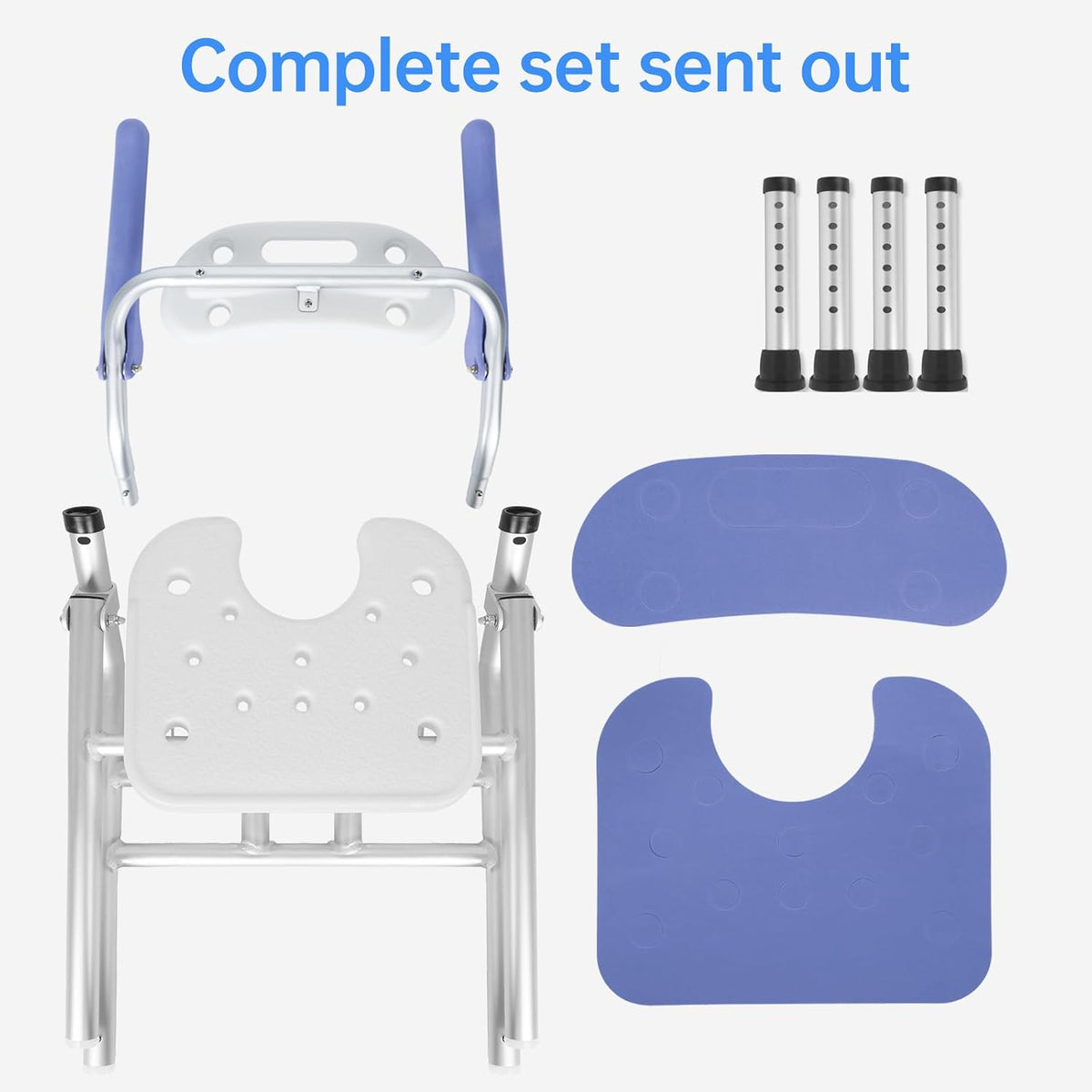 Foldable Shower Chair Adjustable Height Bath Stool Bathroom Seat OUUTMEE Support