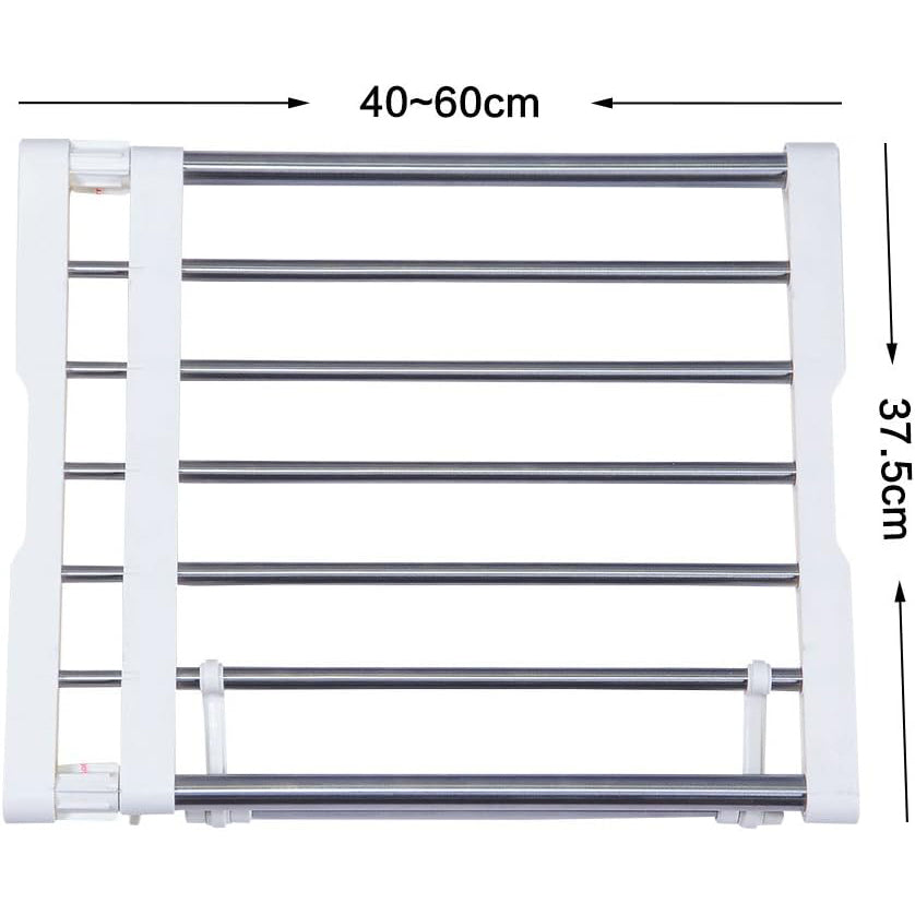 BAOYOUNI Extendable Closet Shelf Rod Organizer, Heavy-Duty Metal Divider 40-60cm