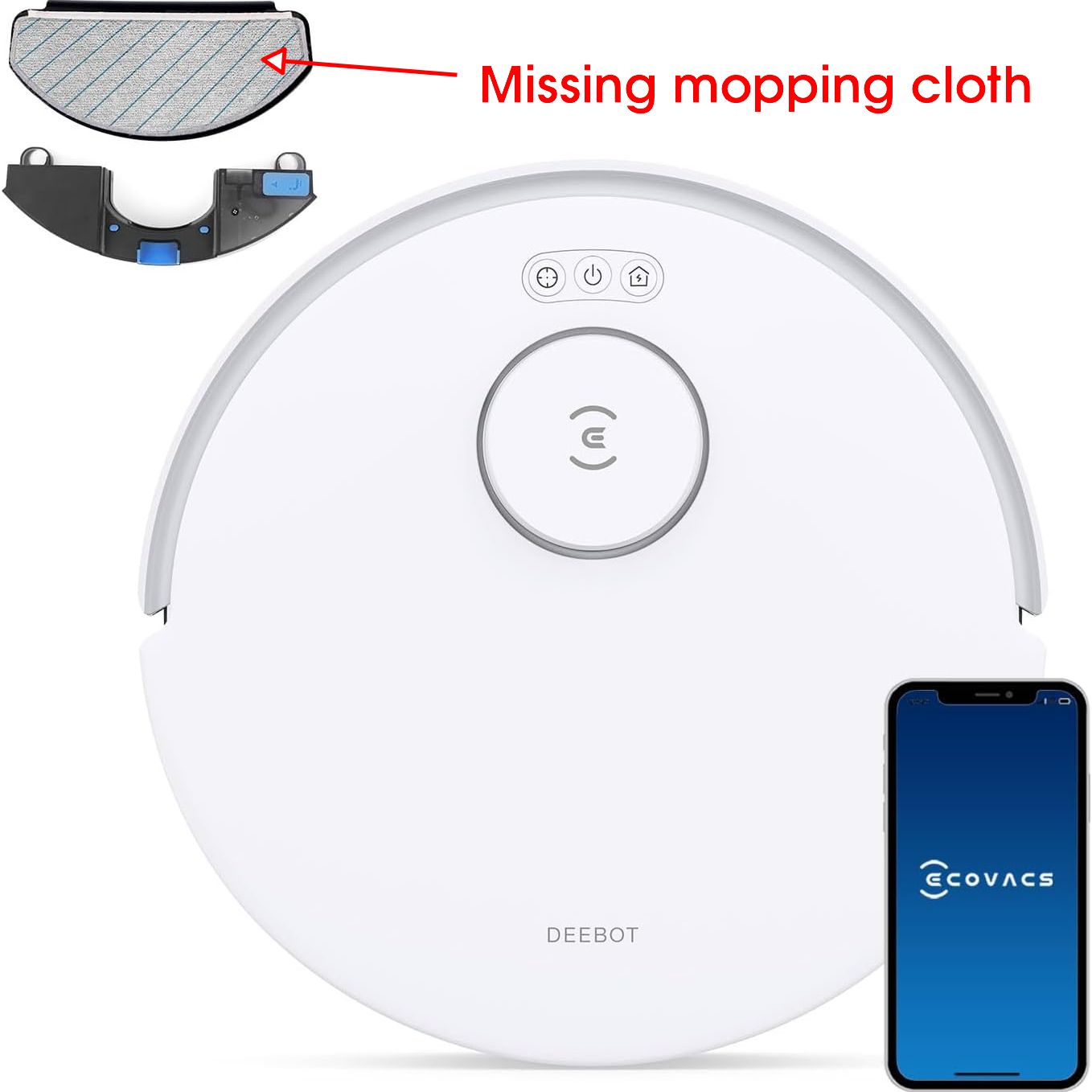ECOVACS DEEBOT N20 Robot Vacuum with Mop, 8000Pa, 300 Min Runtime