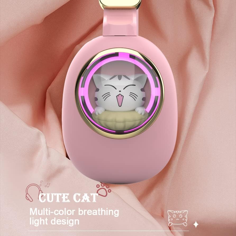 Pink cat-shaped light with a cartoon cat design on a soft pink background