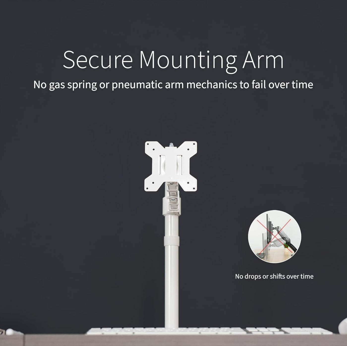 Single Monitor Arm 32 Inch 38 Ultrawide Adjustable VESA White VIVO