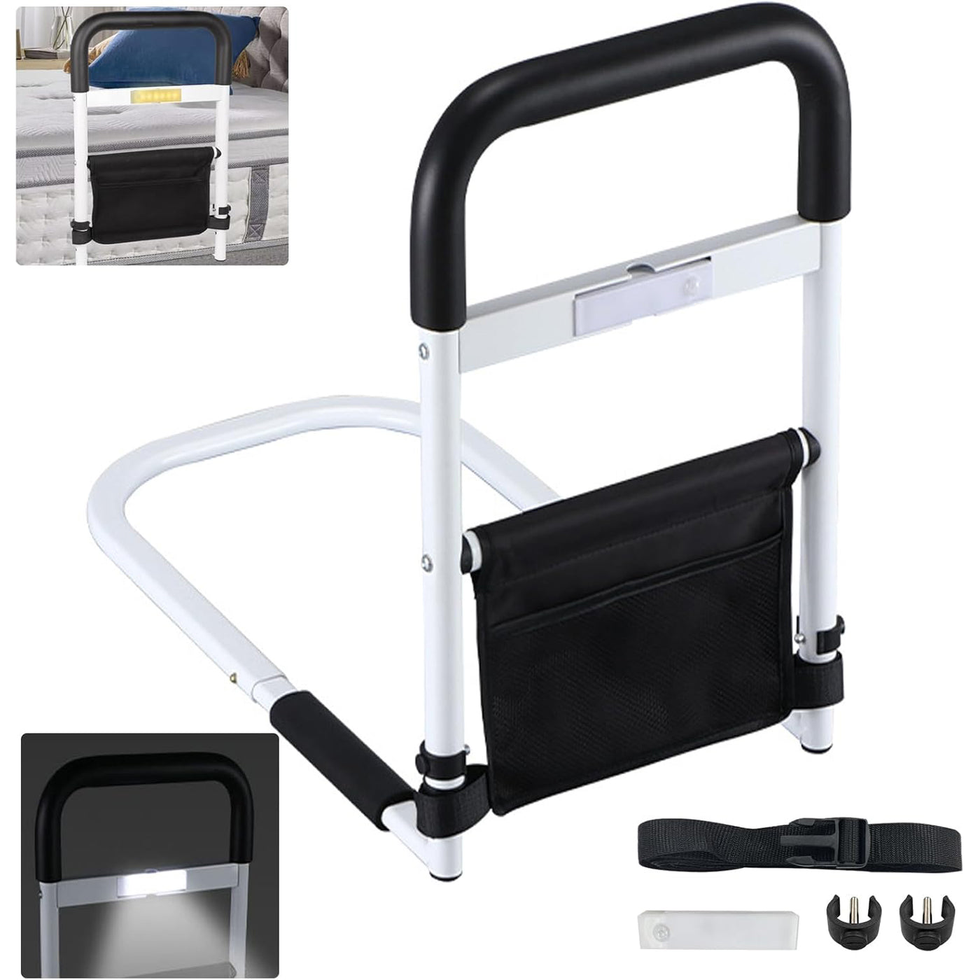 Aolawco Bed Assist Rail w/ Smart Light & Bag, Safety Elderly/Disabled Grab Bar - Massive Discounts