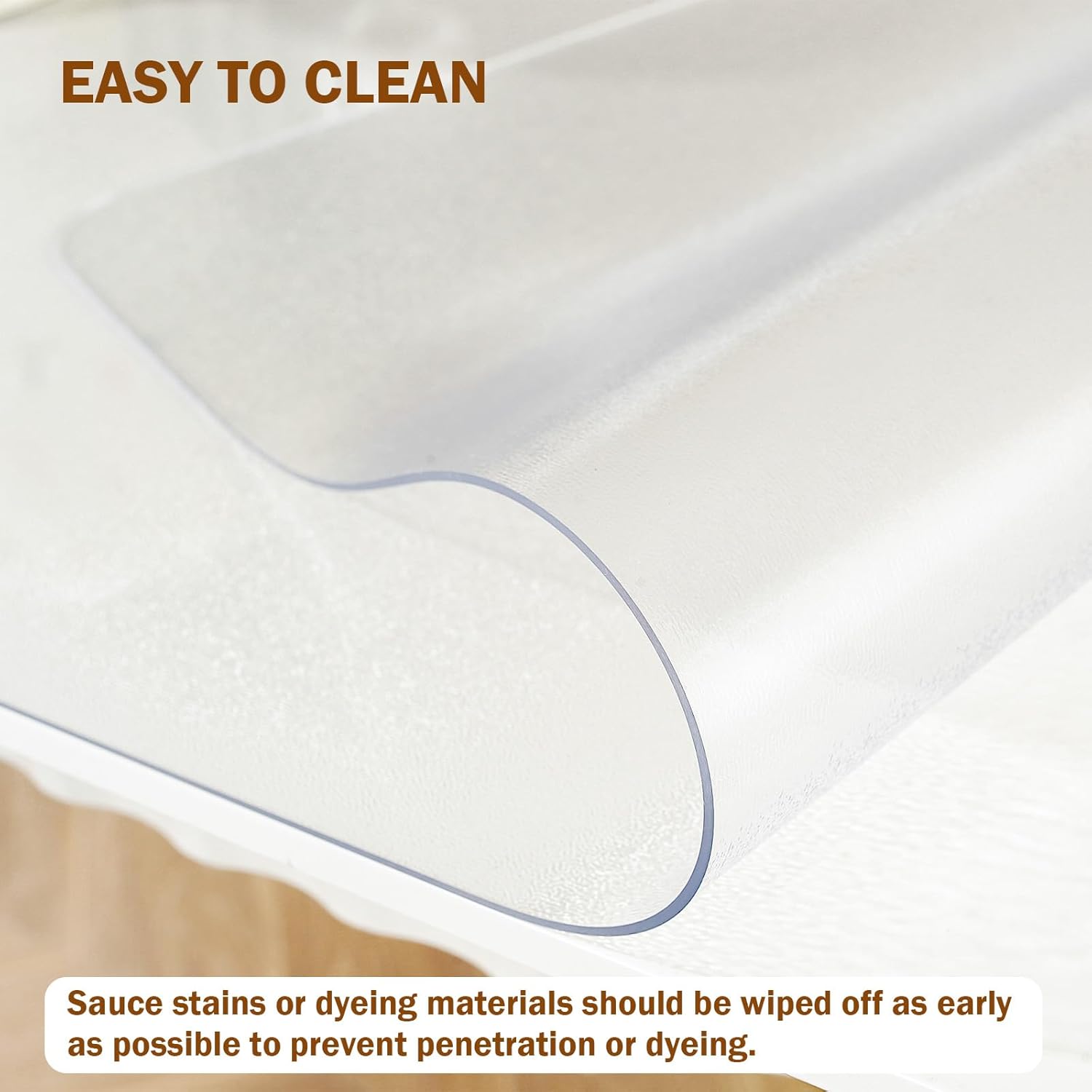Clear Table Protector 90x160cm PVC Waterproof 1.5mm Desk Cover Royhom