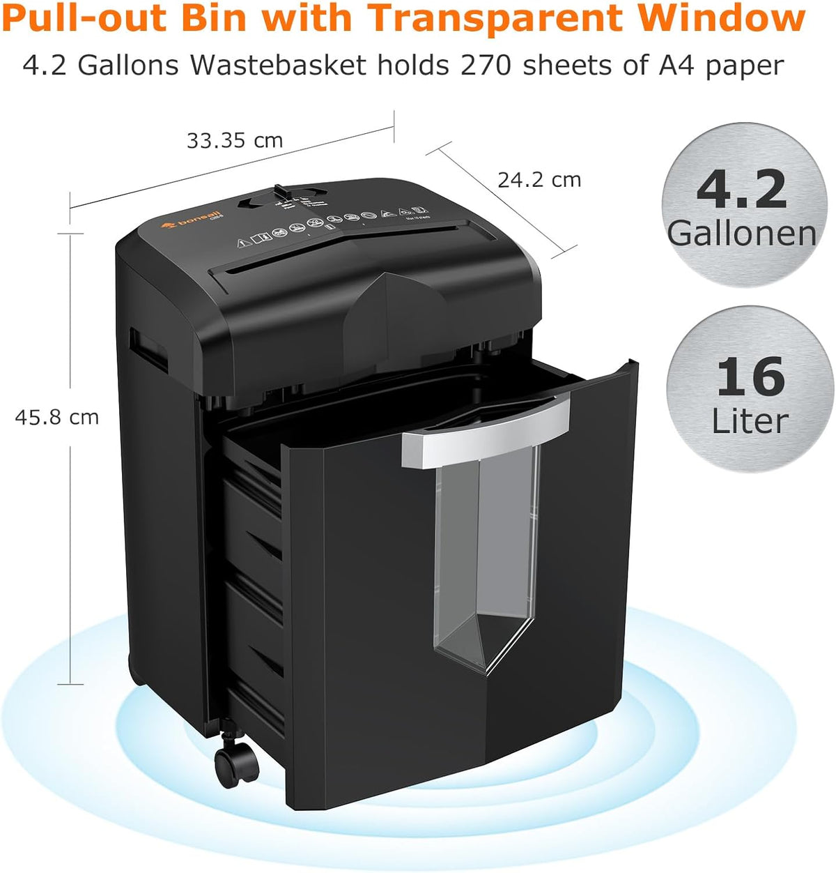 Paper Shredder 12 Sheet Micro Cut Heavy Duty Home Office Document Bonsaii
