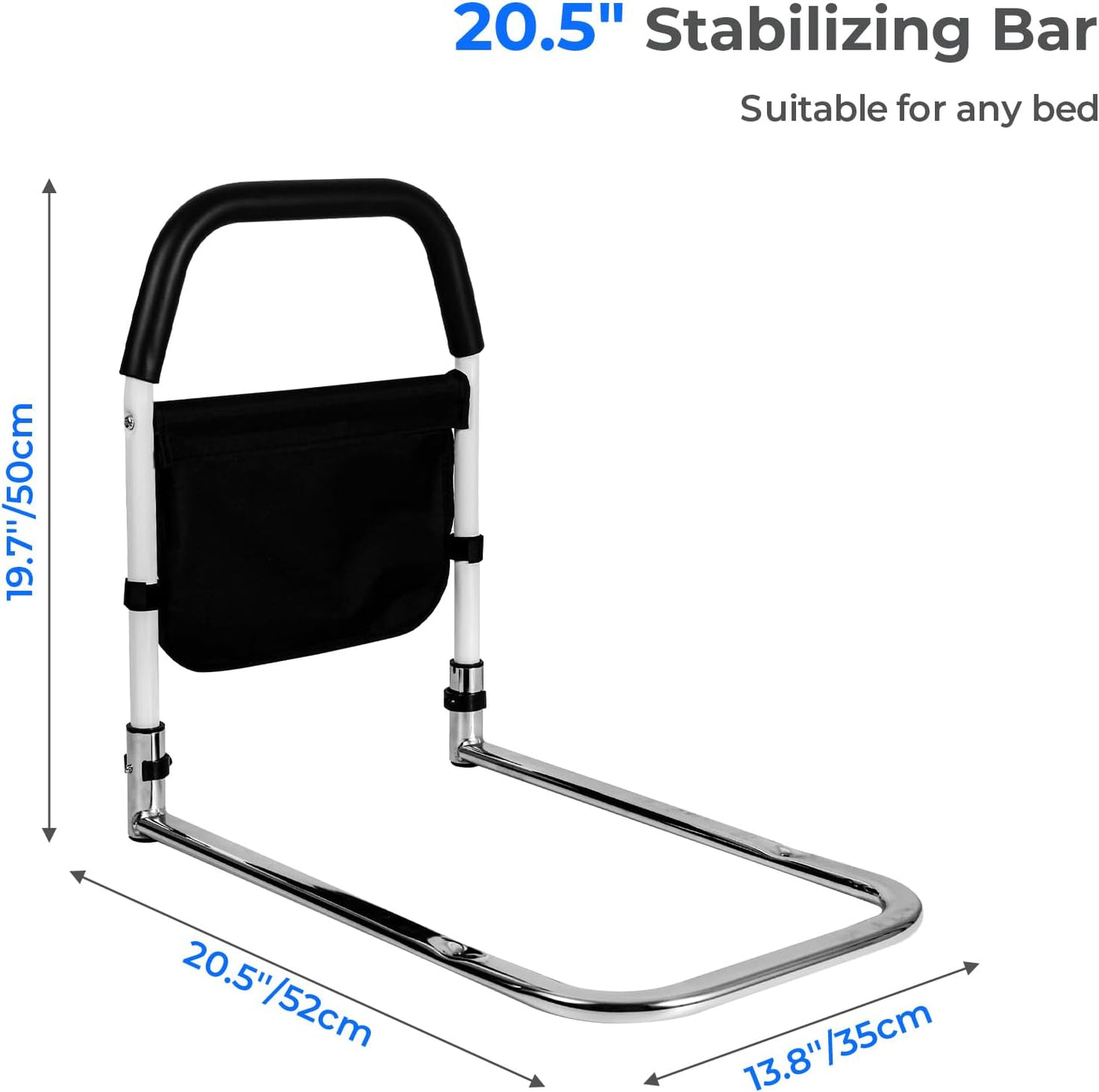 Dyna-Living Bed Assist Rail w/ Storage Bag, Safety Rails for Elderly & Pregnant