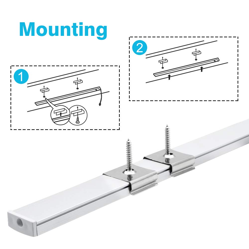 LED Aluminium Profile 1m 5 Pack U Shape Channel Diffuser Silver LightingWill