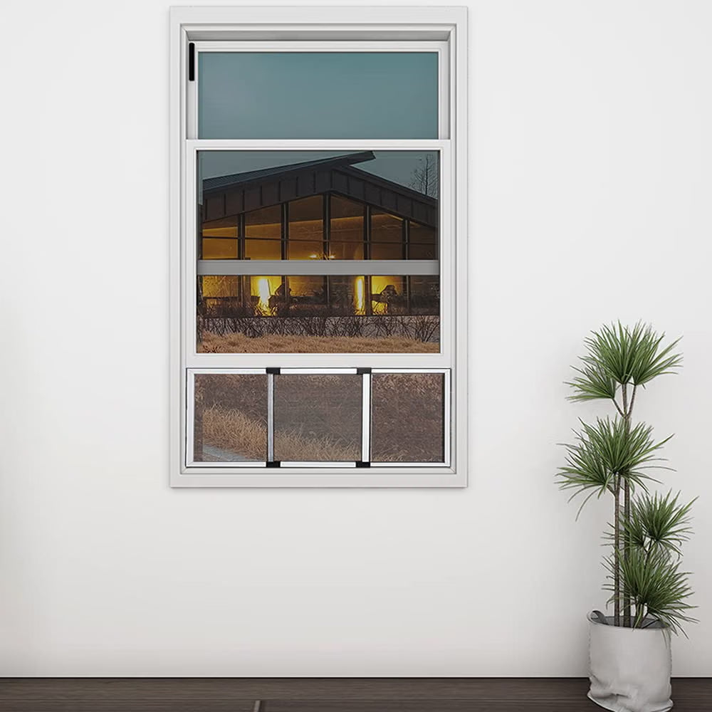 Adjustable Window Screen 50x70-132cm Aluminum Anti Mosquito Mesh White Flyzzz